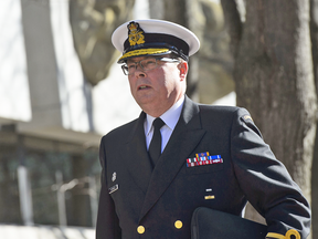 Vice Admiral Mark Norman arrives at court in Ottawa on April 16, 2019.