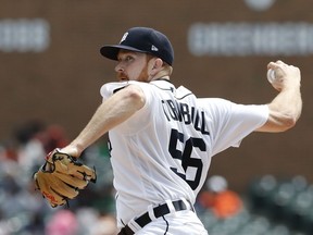 Detroit Tigers starting pitcher Spencer Turnbull throws during the first inning of a baseball game against the Oakland Athletics, Thursday, May 16, 2019, in Detroit.