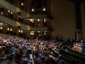 U.S. Rep. Justin Amash, R-Cascade Township, holds a town hall meeting at Grand Rapids Christian High School's DeVos Center for Arts and Worship on Tuesday, May 28, 2019. The congressman came under scrutiny May 18 when he posted a series of Tweets to outline his support for impeachment proceedings. As such, he is the only Republican congress member to do so. The following days brought an announcement from the wealthy DeVos family about no longer supporting him financially.
