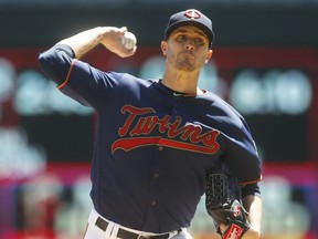 Minnesota Twins pitcher Jake Odorizzi throws against the Los Angeles Angels in a baseball game Wednesday, May 15, 2019, in Minneapolis.