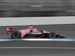 Jack Harvey, of England, drives through a turn during practice for the Indy GP IndyCar auto race at Indianapolis Motor Speedway, Friday, May 10, 2019 in Indianapolis.