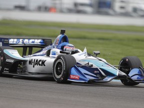 Takuma Sato, of Japan, drives during practice for the Indy GP IndyCar auto race at Indianapolis Motor Speedway, Friday, May 10, 2019 in Indianapolis.