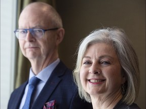 Ches Crosbie, leader of the Provincial Progressive Conservative party and his sister, Beth Crosbie, who is running for the party in seat in Virginia Waters-Pleasantville pose for a picture at Kenny's Pond Retirement Residence in St. John's on Sunday, May 12, 2019.