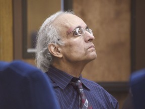 FILE - In this May 10, 2019 file photo Tracy Petrocelli, 67, a convicted murderer who has been on death row in Nevada for 34 years, listens to testimony during his re-sentencing hearing in Washoe District Court in Reno, Nev. A week-long re-sentencing hearing is nearing the end for Petrocelli. Closing arguments were scheduled in state court in Reno Thursday, May 16, 2019.