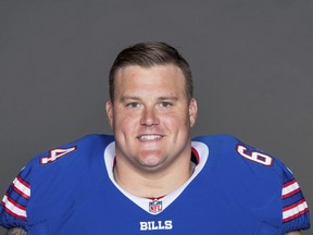 FILE - This is a 2017 file photo showing Richie Incognito of the Buffalo Bills NFL football team. The Oakland Raiders have agreed to a one-year deal with troubled guard Richie Incognito. A person familiar with the deal said Tuesday, May 28, 2019, the two sides came to agreement after a few weeks of discussion. The person spoke on condition of anonymity because the signing has not been announced. (AP Photo/File)