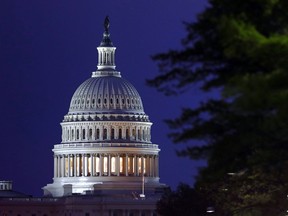 FILE - This April 18, 2019, file photo shows the dome of the U.S. Capitol in Washington. On Friday, April 10, the Treasury Department releases federal budget data for April.