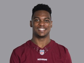 FILE- This 2017, file photo, shows Washington Redskins safety Montae Nicholson. Charges against the Redskins safety stemming from an altercation in December have been dropped. Loudoun County Assistant Commonwealth's Attorney Amy McMullen confirmed to The Associated Press on Tuesday, May 14, 2019, that the case against Nicholson has been dismissed (AP Photo/File)