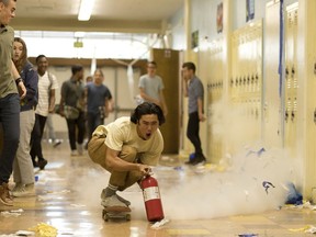 This image released by Annapurna Pictures shows Nico Hiraga in a scene from "Booksmart."