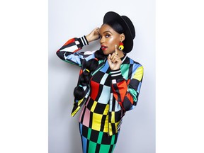This April 15, 2019 photo shows singer and actress Janelle Monae posing for a portrait at the Four Seasons Hotel in Los Angeles to promote her animated film "Uglydolls."