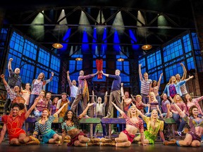 This image released by Fathom Events shows the cast during a performance of the musical "Kinky Boots." Fathom Events plans to show a performance from the London cast in nearly 500 movie theaters across America on June 25 and again on June 29.