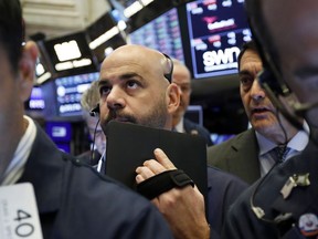 FILE - In this May 9, 2019, file photo trader Fred DeMarco works on the floor of the New York Stock Exchange. The U.S. stock market opens at 9:30 a.m. EDT on Thursday, May 16.