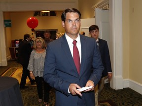 FILE - In this Tuesday, Nov. 6, 2018, file photo, Geoff Duncan, Republican candidate for Georgia lieutenant governor, arrives at an election-night watch party in Athens, Ga. Georgia's highest court plans to hear an appeal of the dismissal of a lawsuit challenging the outcome of the election for lieutenant governor in November, between Republican Geoff Duncan and Democrat Sarah Riggs Amico.