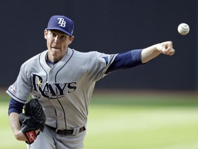 Tampa Bay Rays starting pitcher Ryan Yarbrough delivers in the first inning of the team's baseball game against the Cleveland Indians, Thursday, May 23, 2019, in Cleveland.