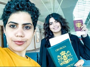 Saudi sisters Wafa al-Subaie (L,) 25, and Maha al-Subaie (R,) 28, tweeted they'd got their asylum approved on Tuesday.