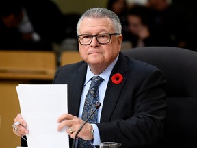 Minister of Public Safety and Emergency Preparedness Ralph Goodale prepares to appear before National Security and Defence committee, on Parliament Hill in Ottawa on Monday, Nov. 5, 2018.