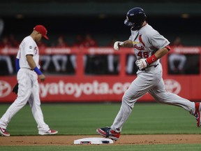 St. Louis Cardinals' Paul Goldschmidt runs the basses after hitting a solo home run off of Philadelphia Phillies starting pitcher Nick Pivetta during the first inning of a baseball game, Tuesday, May 28, 2019, in Philadelphia.