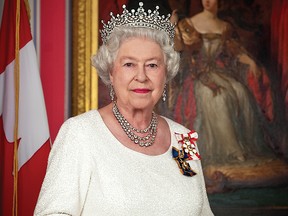 Details from the official Canadian portrait of Her Majesty Queen Elizabeth, which was taken at Rideau Hall, the Ottawa residence of the Governor General, on July 1, 2010.