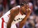 Kawhi Leonard of the Toronto Raptors during Game 1 of the 2019 NBA Finals against the Golden State Warriors, May 30, 2019.