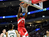 Toronto Raptors centre Serge Ibaka dunks against the Milwaukee Bucks during Game 5.