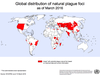 A map showing the global distribution of the plague.