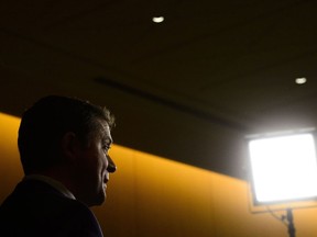 Conservative leader Andrew Scheer speaks to reporters following a caucus meeting on Parliament Hill in Ottawa on Wednesday, May 15, 2019.