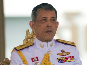 FILE -  In this May 12, 2017, file photo, Thailand's King Maha Vajiralongkorn addresses the audience at the royal ploughing ceremony in Bangkok, Thailand. Three days of elaborate centuries-old ceremonies begin Saturday, May 4, 2019, for the formal coronation of Thailand's King Maha Vajiralongkorn, who has been on the throne for more than two years. What Vajiralongkorn - also known as King Rama X, the 10th king of the Chakri dynasty - will do with the power and influence that venerated status confers is still not clear.
