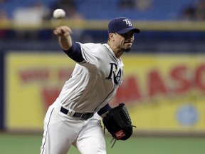 Tampa Bay Rays' Charlie Morton pitches to a Minnesota Twins batter during the first inning of a baseball game Thursday, May 30, 2019, in St. Petersburg, Fla.