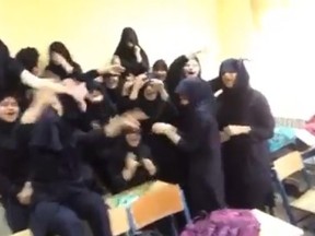 A group of students dance to Sasy Mankan's 'Gentleman', which has infuriated the Iranian government.