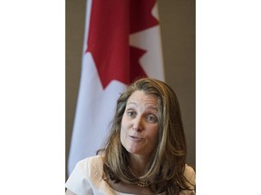 Chrystia Freeland, Minister of Foreign Affairs, meets with steel executives to discuss the elimination of tariffs on steel and aluminum and the new version of NAFTA in Toronto on Friday, May 24, 2019.