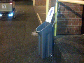 One of the open air urinals installed outside of bars in Victoria, B.C.