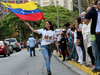 Residents hold a peaceful protest against the government of Nicolas Maduro on May 3, 2019 in Caracas, Venezuela.