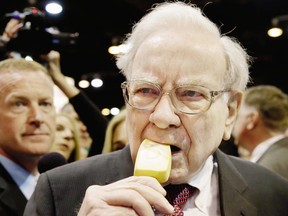 Warren Buffett at a previous Berkshire Hathaway shareholder meeting.