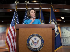 In this May 16, 2019, photo, House Speaker Nancy Pelosi of Calif., speaks at the Capitol in Washington. Democrats in the House are poised to approve sweeping anti-discrimination legislation that would extend civil rights protections to LGBT people by prohibiting discrimination based on sexual orientation or gender identity. Dubbed the Equality Act, the bill is a top priority of Pelosi, who said it will bring the nation "closer to equal liberty and justice for all.''