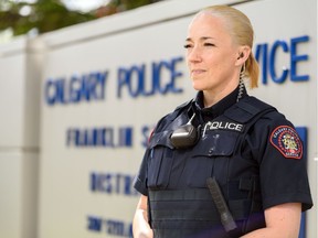 Constable Amy Marquis of Calgary Police Services poses for a portrait outside Calgary Police Services District 4 building on Tuesday, June 18, 2019. Azin Ghaffari/Postmedia Calgary