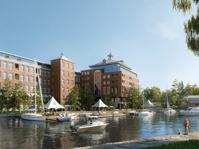 Port Dalhousie’s Harbour Club condo development is taking shape in the former Lincoln Fabrics building.