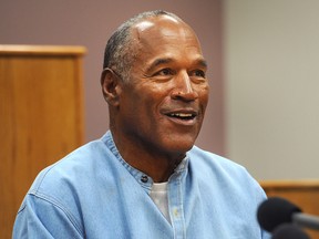 Former professional football player O.J. Simpson speaks during a parole hearing at Lovelock Correctional Center in Lovelock, Nevada, U.S., on July 20, 2017.