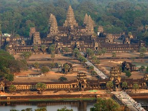 This March 2, 2007 file photograph shows an aerial view of the Angkor Wat temple in Siem Reap province, some 314 kilometres northwest of Phnom Penh.