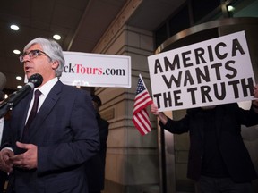 CNN attorney Ted Boutrous delivers remarks outside U.S. District Court following a hearing on CNN's case against the White House regarding White House correspondent Jim Acosta November 14, 2018 in Washington, D.C.