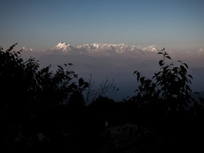 This file photo taken on November 13, 2015, shows a general view of the Himalayas from the hill-station of Kausani in the northern Indian state of Uttarakhand.