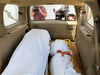The bodies of Oscar Alberto Martinez Ramirez and his daughter Valeria, migrants who drowned in the Rio Grande river during their journey to the U.S., are seen inside a hearse in Matamoros, Mexico, June 26, 2019.