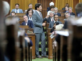 Prime Minister Justin Trudeau speaks during Question Period in the House of Commons on Parliament Hill, June 11, 2019.