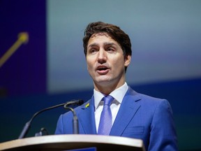 Prime Minister Justin Trudeau during a statement announcing a $1.4 billion annual commitment to support women's global health at the Women Deliver 2019 Conference at the Vancouver Convention Centre in Vancouver, B.C., Canada June 4, 2019.