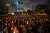 Thousands of people take part in a candlelight vigil to mark the 30th anniversary of the Tiananmen Square massacre, on June 4, 2019 in Hong Kong, China.