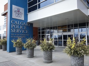 Calgary Police Service headquarters in Calgary, Alta., Monday, May 6, 2019. Alberta???s police watchdog is investigating after an officer shot a suspect in southeast Calgary.