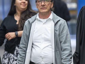 Michel Cadotte, accused of murder in the 2017 death of his ailing wife in what has been described as a mercy killing, arrives at the courthouse for his sentencing in Montreal on Tuesday, May 28, 2019.