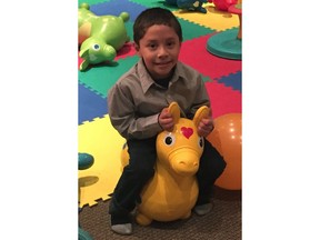 Five-year-old Emilio Perdomo, is seen in this undated handout photo entered as a court exhibit by the Alberta Courts. The prosecutor in a Calgary manslaughter trial says in his closing argument that a little boy who came to Canada from Mexico for a better life instead endured weeks of abuse at the hands of his grandfather. Allan Perdomo is charged in the death of five-year-old Emilio Perdomo.