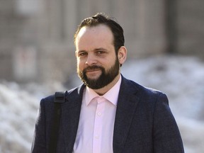 Joshua Boyle arrives to court in Ottawa on Monday, March 25, 2019. A lawyer for Joshua Boyle can introduce evidence of his client's estranged wife's past sexual history at the former Afghanistan hostage's trial, the Ontario Superior Court of Justice has ruled.