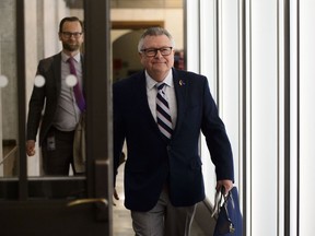 The Canadian Association of Elizabeth Fry Societies says proposed changes to a bill that aims to end solitary confinement in Canadian prisons would go a long way toward addressing a number of the recommendations of the national inquiry into missing and murdered Indigenous women and girls. Public Safety and Emergency Preparedness Minister Ralph Goodale leaves a cabinet meeting on Parliament Hill in Ottawa on Tuesday, May 14, 2019.