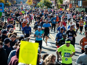 Ultra runner and water campaigner, Mina Guli runs the New York Marathon, during the #RunningDry Expedition on November 4, 2018 in New York, NY.