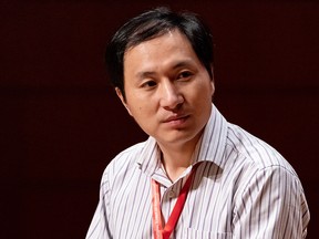 He Jiankui, associate professor at the Southern University of Science and Technology of China, listens during a panel discussion at the Second International Summit on Human Genome Editing in Hong Kong on Nov. 28, 2018. He has been widely criticized for altereing the genes of a pair of twin girls.